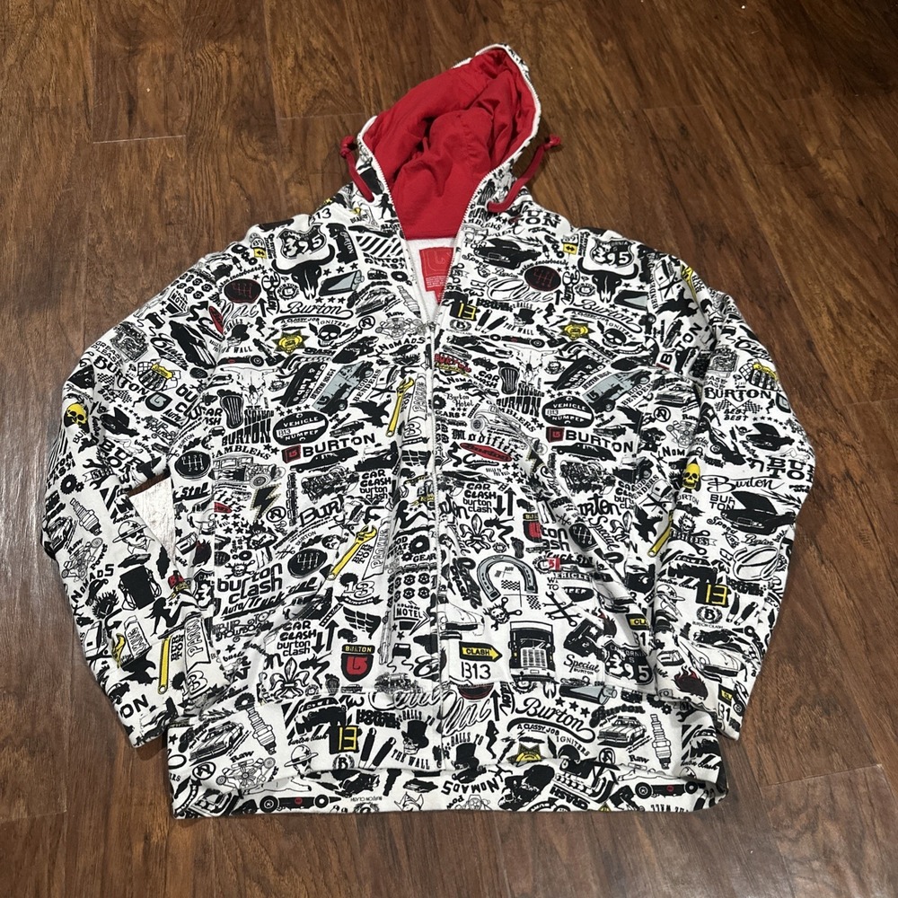Burton Snowboards Hoodie Hooded Sweatshirt Rare Large